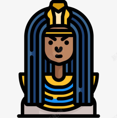 埃及埃及11线性颜色图标图标