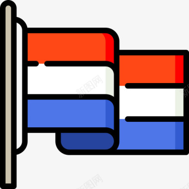 荷兰荷兰17线性颜色图标图标