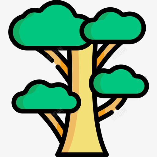 桉树树14线形颜色图标svg_新图网 https://ixintu.com 树14 桉树 线形颜色