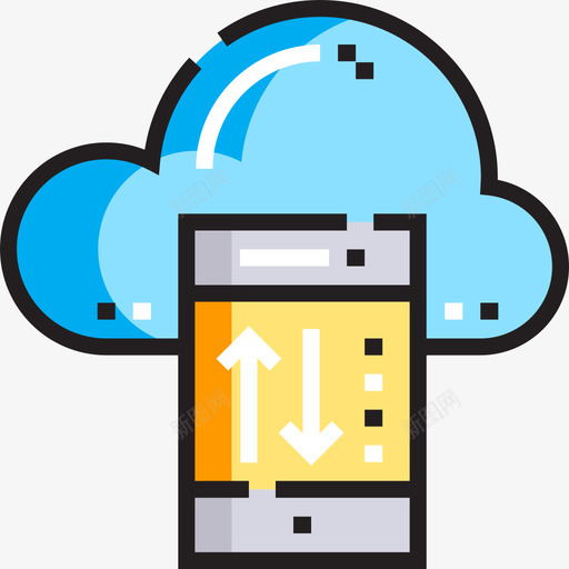 云存储数字服务9线性颜色图标svg_新图网 https://ixintu.com 云存储 数字服务9 线性颜色