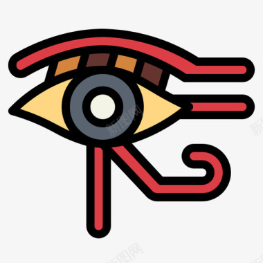 埃及29岁的拉眼线形颜色图标图标