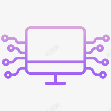 电脑网站服务器和主机6轮廓渐变图标图标