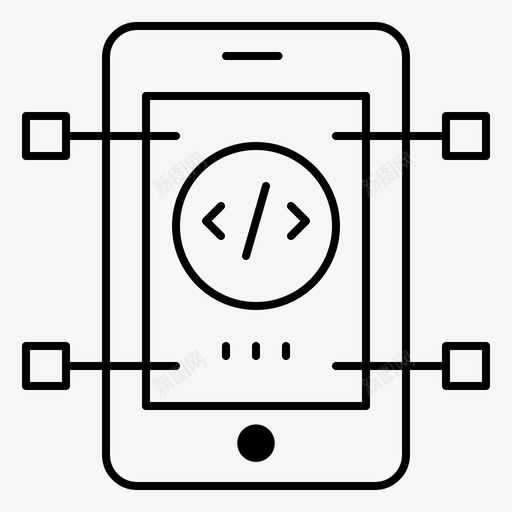 移动编码开发图标svg_新图网 https://ixintu.com 开发 移动 编码 网页 网页设计