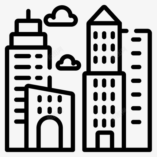 建筑与城市城市生活26线性图标svg_新图网 https://ixintu.com 城市 城市生活 建筑 线性