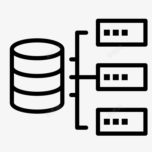 数据基础服务器图标svg_新图网 https://ixintu.com 基础 存储 数据 数据管理 服务器