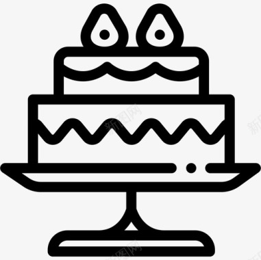 蛋糕派对和庆祝活动16直系图标图标