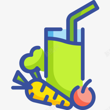 果汁饮料25原色图标图标