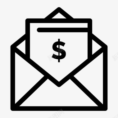 信件美元邮件图标图标