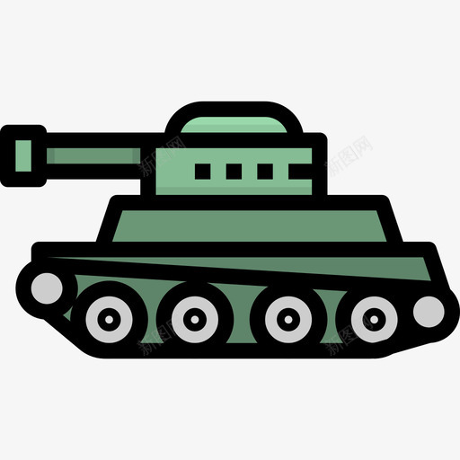 坦克军用32线性颜色图标svg_新图网 https://ixintu.com 军用32 坦克 线性颜色