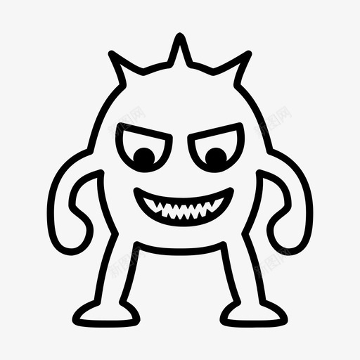 怪物野兽卡通图标svg_新图网 https://ixintu.com 万圣节 卡通 幽灵 怪物 生物 野兽