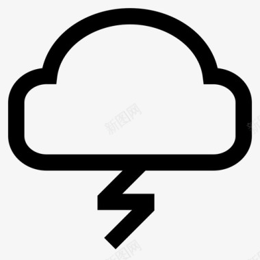 云闪电自然雨图标图标