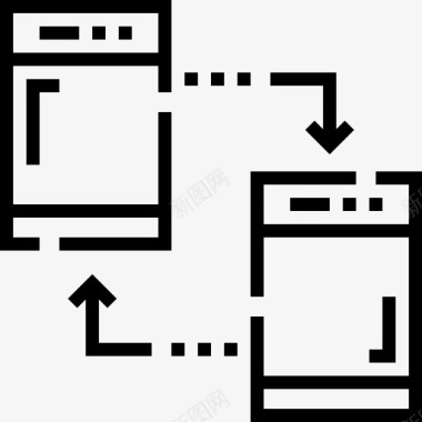 数据传输大数据19线性图标图标