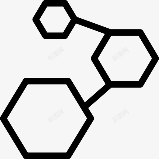 化学环分子图标svg_新图网 https://ixintu.com 分子 化学 有机 科学