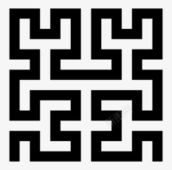 空间填充希尔伯特曲线分形数学图标高清图片