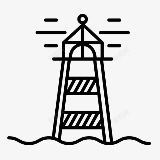 灯塔建筑海滩图标svg_新图网 https://ixintu.com 图标 建筑 海岸线 海滩 灯塔