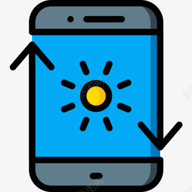 智能手机移动接口5线性颜色图标图标