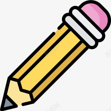 铅笔平面95线颜色图标图标