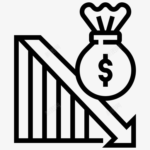 经济衰退货币减少图标svg_新图网 https://ixintu.com 减少 图表 经济 衰退 货币