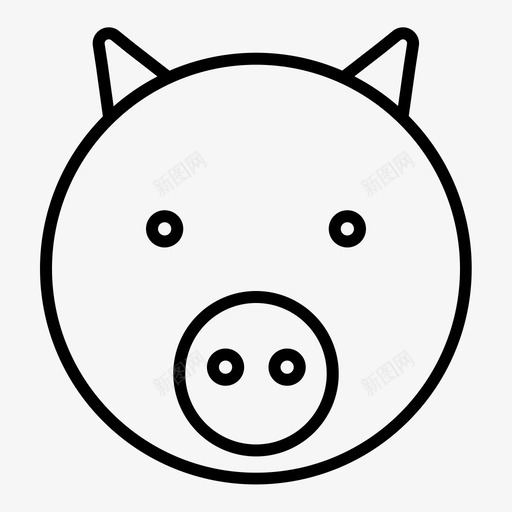 猪动物脸图标svg_新图网 https://ixintu.com 动物