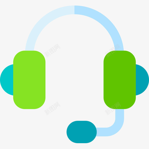 耳机数字服务5扁平图标svg_新图网 https://ixintu.com 扁平 数字 服务 耳机