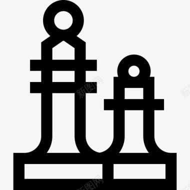 国际象棋团队合作80直线型图标图标