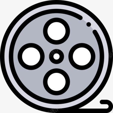 电影音频和视频7线性颜色图标图标