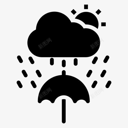 下雨细雨冰雹图标svg_新图网 https://ixintu.com 下雨 冒险 冰雹 天气 细雨 薄雾 远足和野营雕文图标