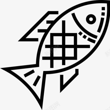 鱼钓鱼17直线型图标图标