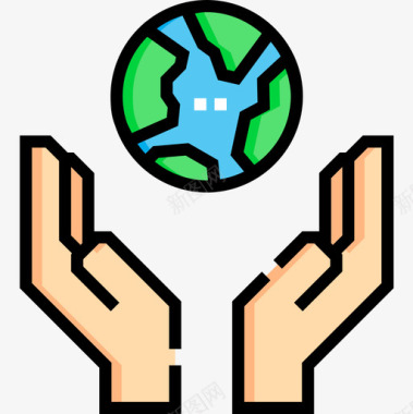 拯救地球地球母亲节8直线图标图标