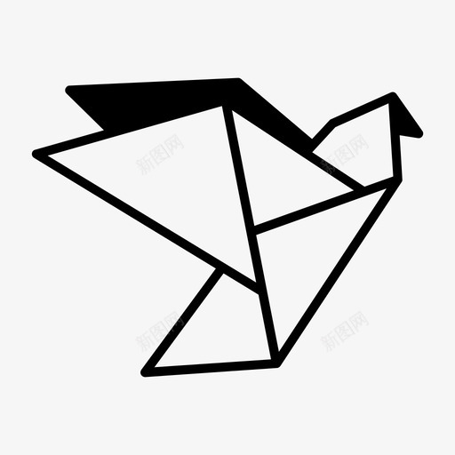鸟折纸折纸纸图标svg_新图网 https://ixintu.com 折纸