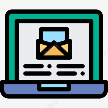 电子邮件客户服务22线颜色图标图标