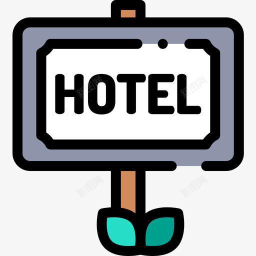 酒店标志旅行214线性颜色图标svg_新图网 https://ixintu.com 旅行 标志 线性 酒店 颜色