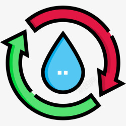 水地球再利用水地球母亲节8线性图标高清图片