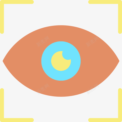 眼部扫描安全13平扫图标svg_新图网 https://ixintu.com 安全13 平扫 眼部扫描