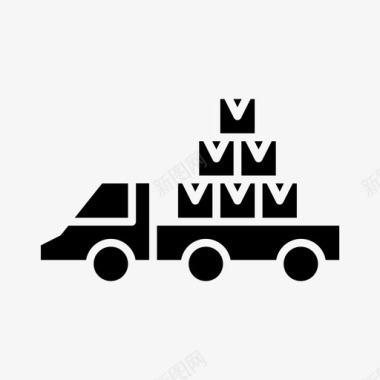 卡车运输汽车运输货物图标图标