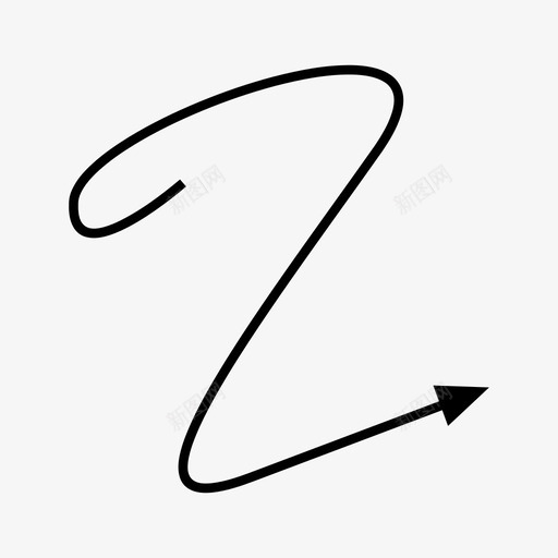 箭头弯曲曲线图标svg_新图网 https://ixintu.com 弯曲 方向 曲线 箭头
