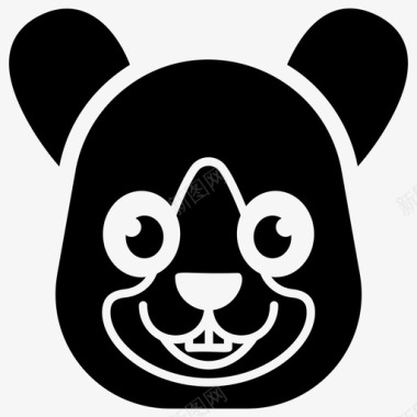 熊脸动物熊表情符号图标图标