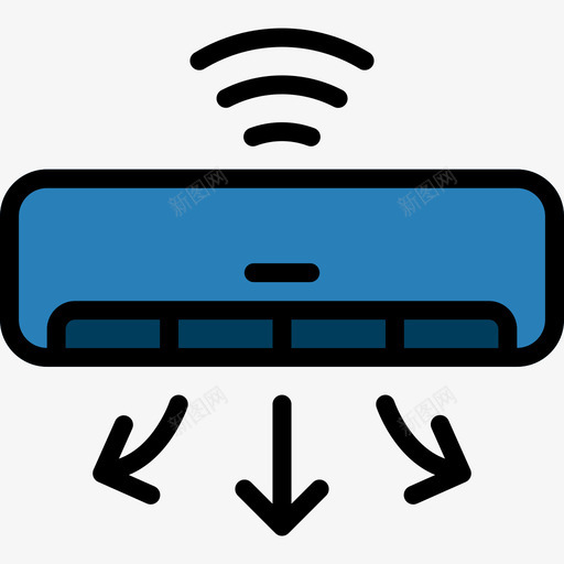 空调物联网46线性颜色图标svg_新图网 https://ixintu.com 空调 线性 联网 颜色