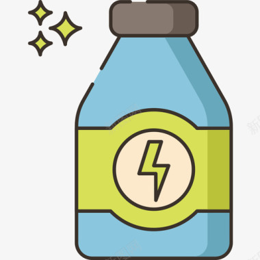 能量饮料食品饮料6线性颜色图标图标