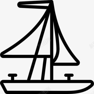 帆船冒险运动13直线型图标图标
