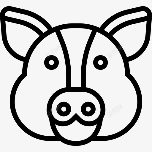 猪兽首直系图标svg_新图网 https://ixintu.com 兽首 猪 直系