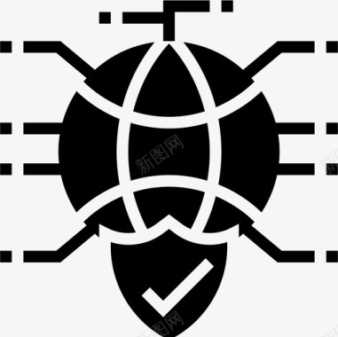 网络安全网络抢劫6字形图标图标