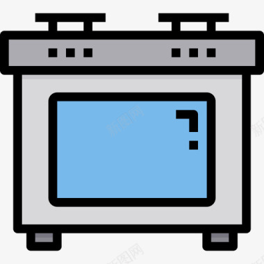 炉灶厨房70线性颜色图标图标