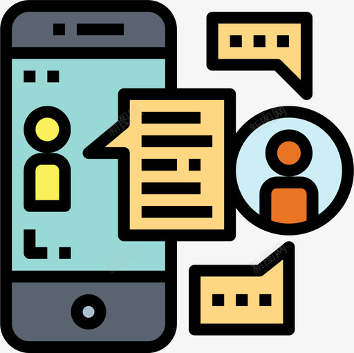 对话智能手机8线性颜色图标svg_新图网 https://ixintu.com 对话 手机 智能 线性 颜色