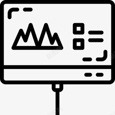 监视器网络主机40线性图标图标