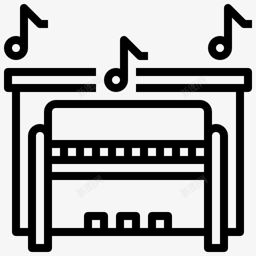 钢琴音乐80线性图标svg_新图网 https://ixintu.com 线性 钢琴 音乐80