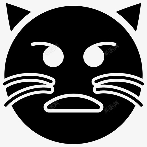 困惑的猫脸表情符号情感图标svg_新图网 https://ixintu.com 困惑 图标 情感 猫脸 符号 表情