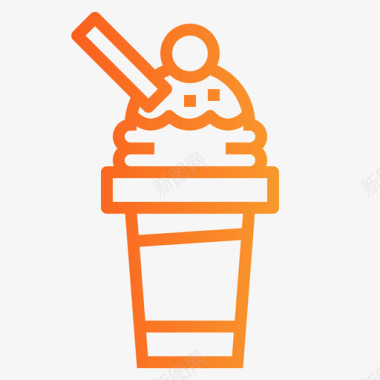 冰淇淋食物142梯度图标图标