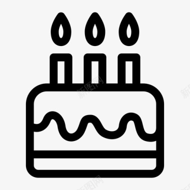 蛋糕生日蜡烛图标图标