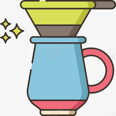 酿造咖啡62线性颜色图标图标